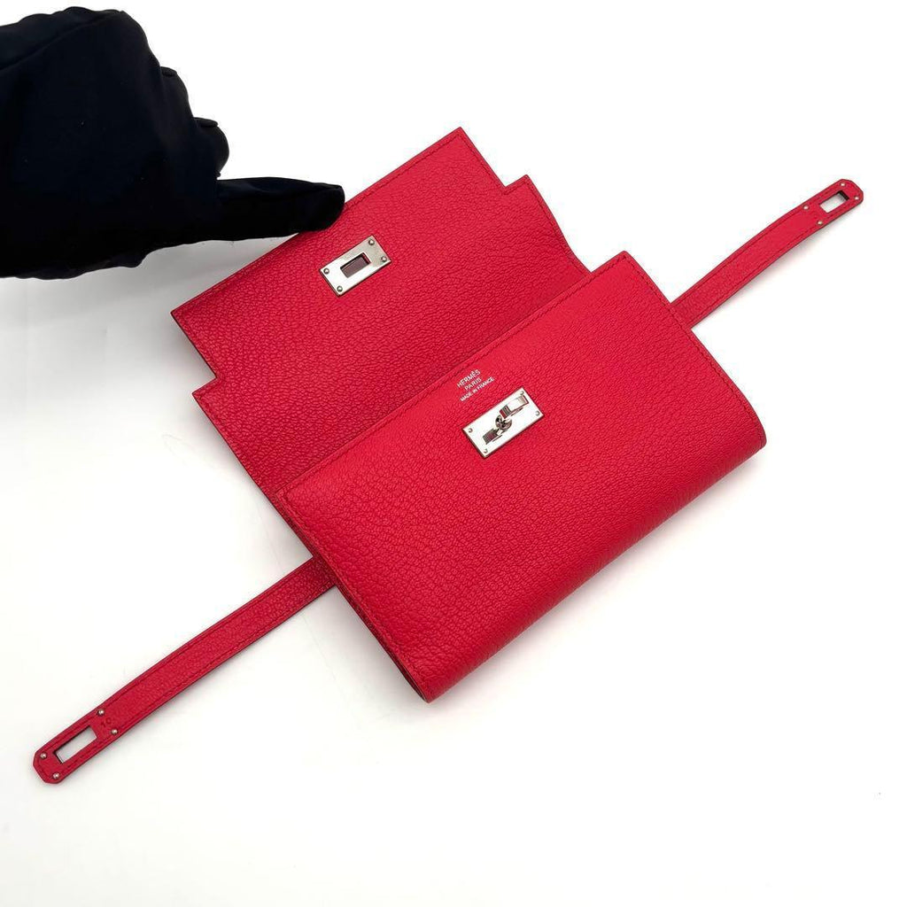Hermes Kelly Wallet Pink Shevr Misol — view 3