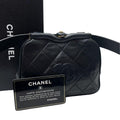 Chanel Lambskin Quilted Kiss Lock Waist Belt Bag CC Logo