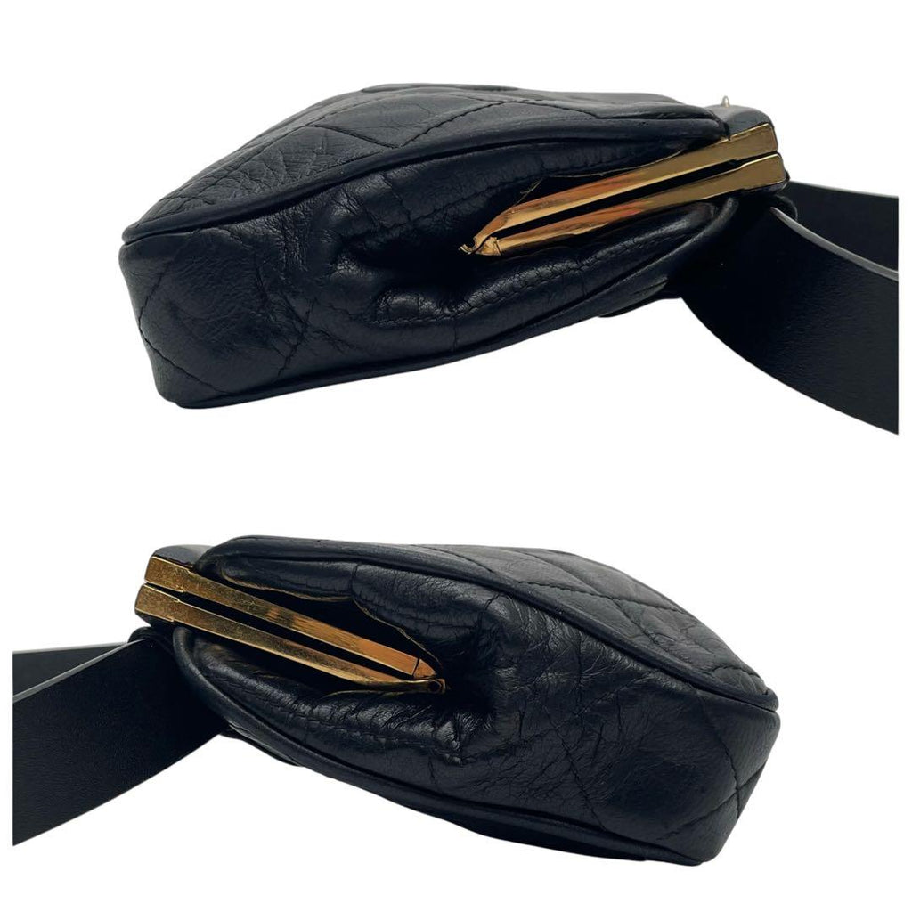 Chanel Lambskin Quilted Kiss Lock Waist Belt Bag CC Logo — view 4