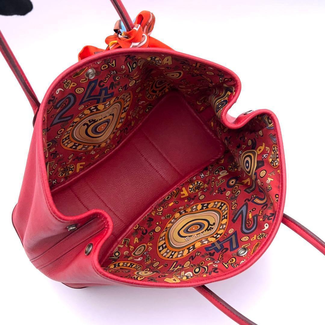 Hermes Tote Garden Twirl TPM Red Included — view 3