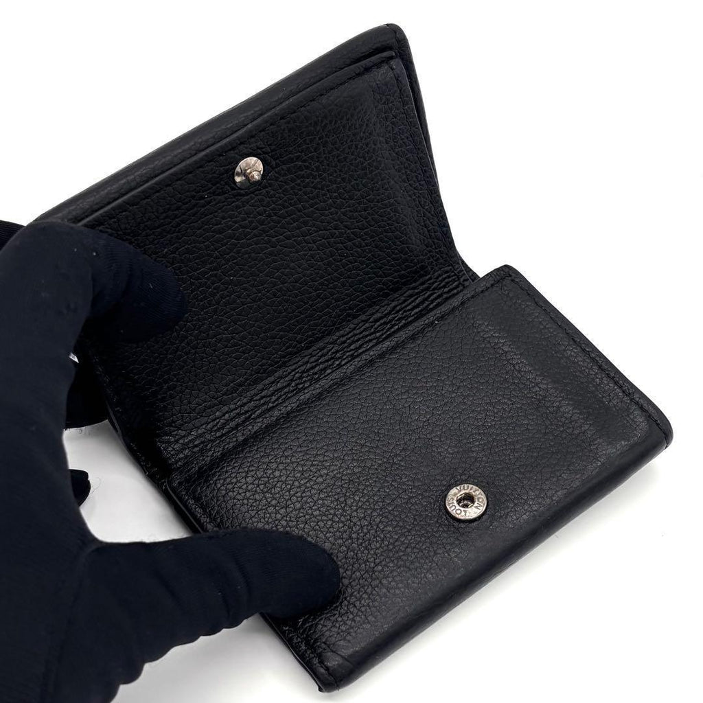 Louis Vuitton Portefeuille Lock Mini Trifold Wallet Noir Silver — view 3