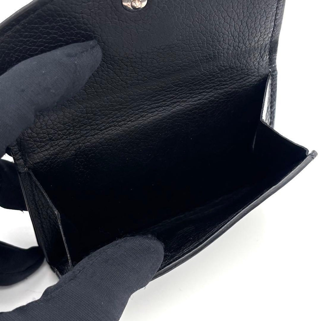 Louis Vuitton Portefeuille Lock Mini Trifold Wallet Noir Silver — view 7
