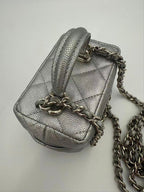 Chanel Caviar Leather Mini Flap Bag Silver — view 2