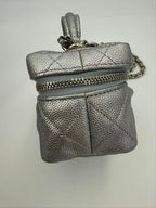 Chanel Caviar Leather Mini Flap Bag Silver — view 4
