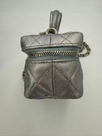 Chanel Caviar Leather Mini Flap Bag Silver — view 5