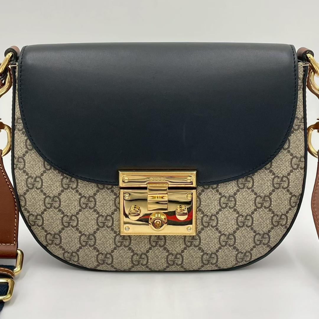 Gucci GG Supreme Leather Shoulder Bag Beige — view 3
