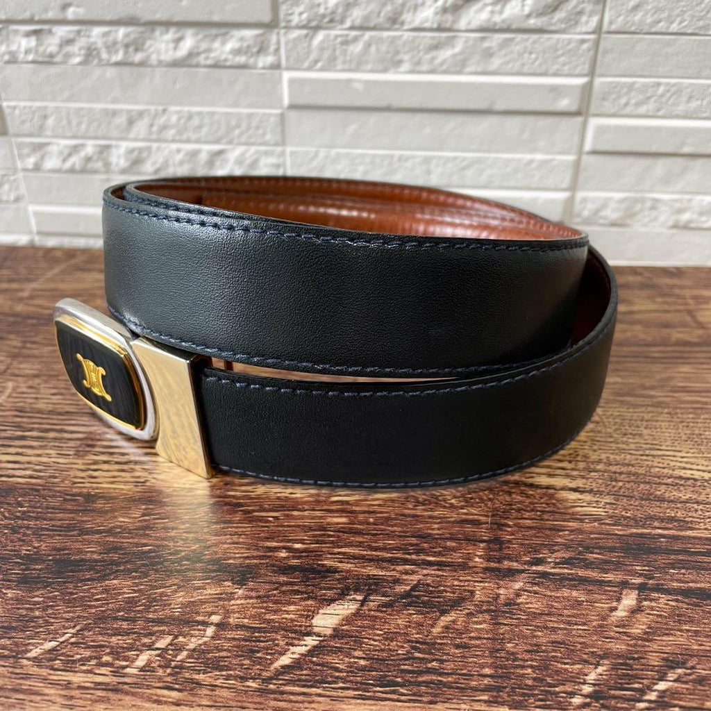 Celine Leather Triomphe Buckle Gold Belt — view 4