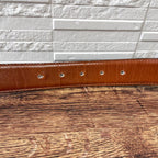 Celine Leather Triomphe Buckle Gold Belt — view 7