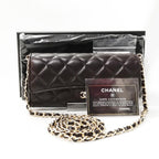 Chanel Lambskin Quilted Wallet Brown