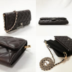 Chanel Lambskin Quilted Wallet Brown — view 3