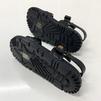 Christian Dioract Leather Logo Sandals Black — view 6