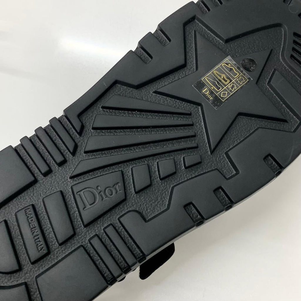 Christian Dioract Leather Logo Sandals Black — view 8