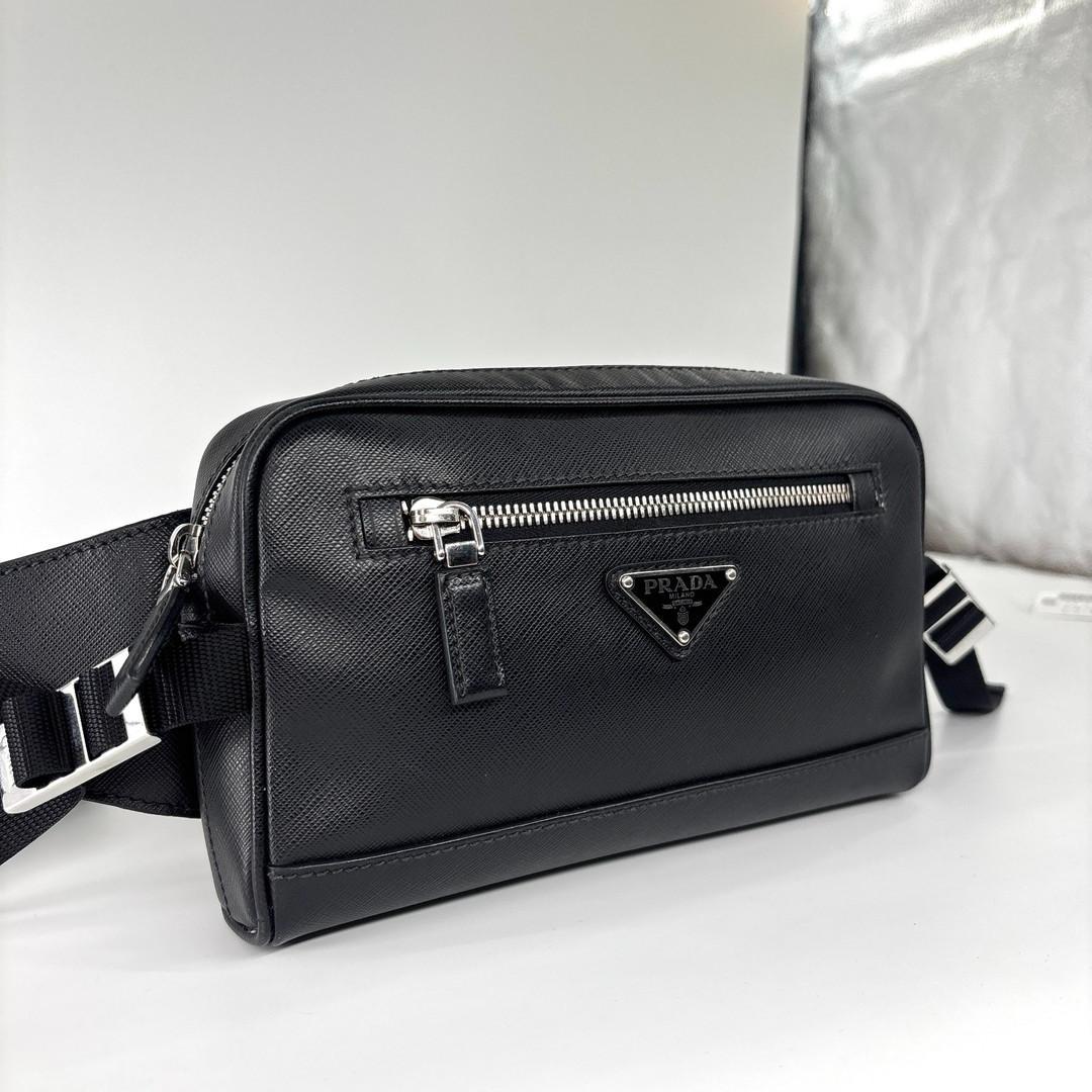 Prada Saffiano Belt Bag Black — view 3