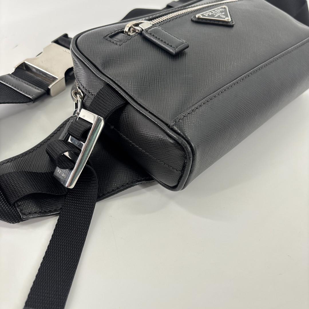 Prada Saffiano Belt Bag Black — view 8