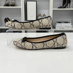 Dior Ballerina Tweet CD Logo Pearl Flat Shoes — view 3