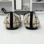 Dior Ballerina Tweet CD Logo Pearl Flat Shoes — view 5