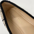 Dior Ballerina Tweet CD Logo Pearl Flat Shoes — view 7