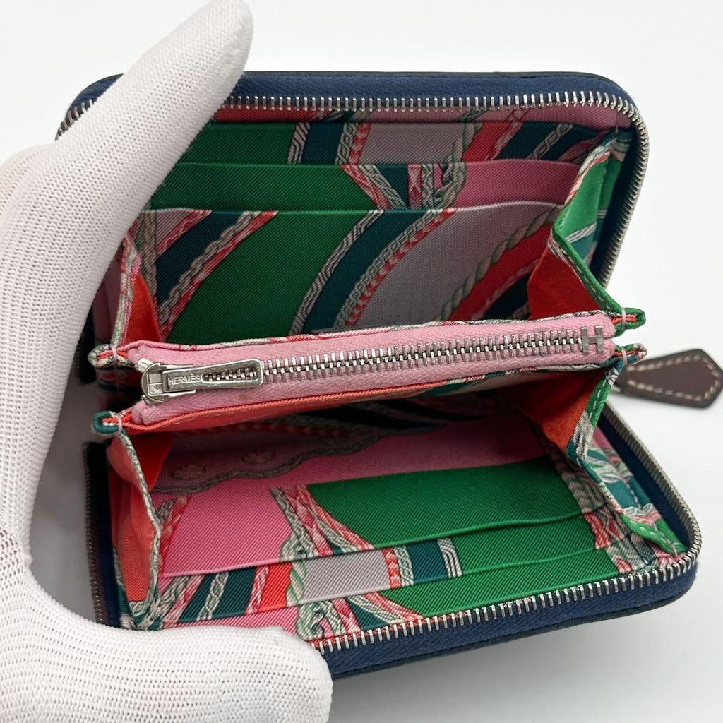 Hermes Azap Compact Silk in Navy Wallet — view 8