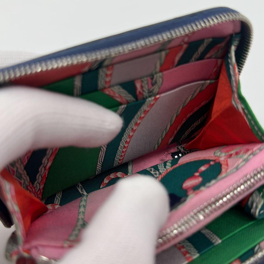 Hermes Azap Compact Silk in Navy Wallet — view 9