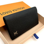 Louis Vuitton Taiga Metallic Portefeuille Brazza Wallet Black