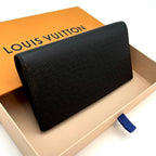Louis Vuitton Taiga Metallic Portefeuille Brazza Wallet Black — view 2