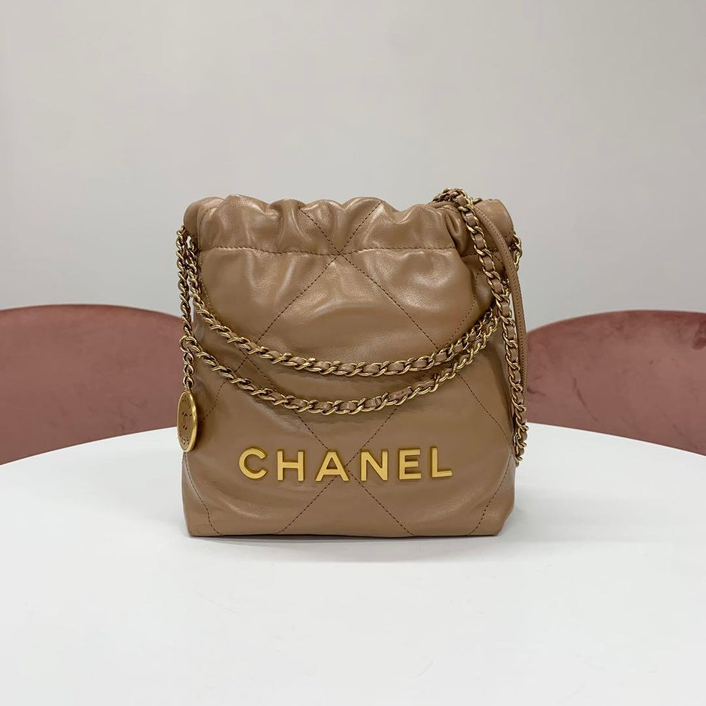 Chanel 22 Mini Logo Chain Shoulder Bag