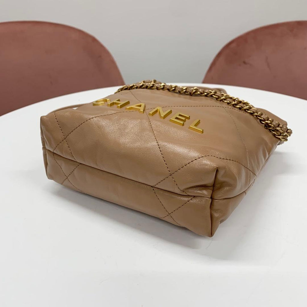 Chanel 22 Mini Logo Chain Shoulder Bag — view 4