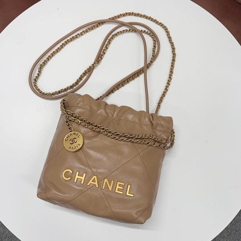 Chanel 22 Mini Logo Chain Shoulder Bag — view 5
