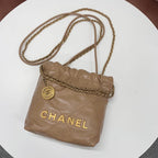 Chanel 22 Mini Logo Chain Shoulder Bag — view 5