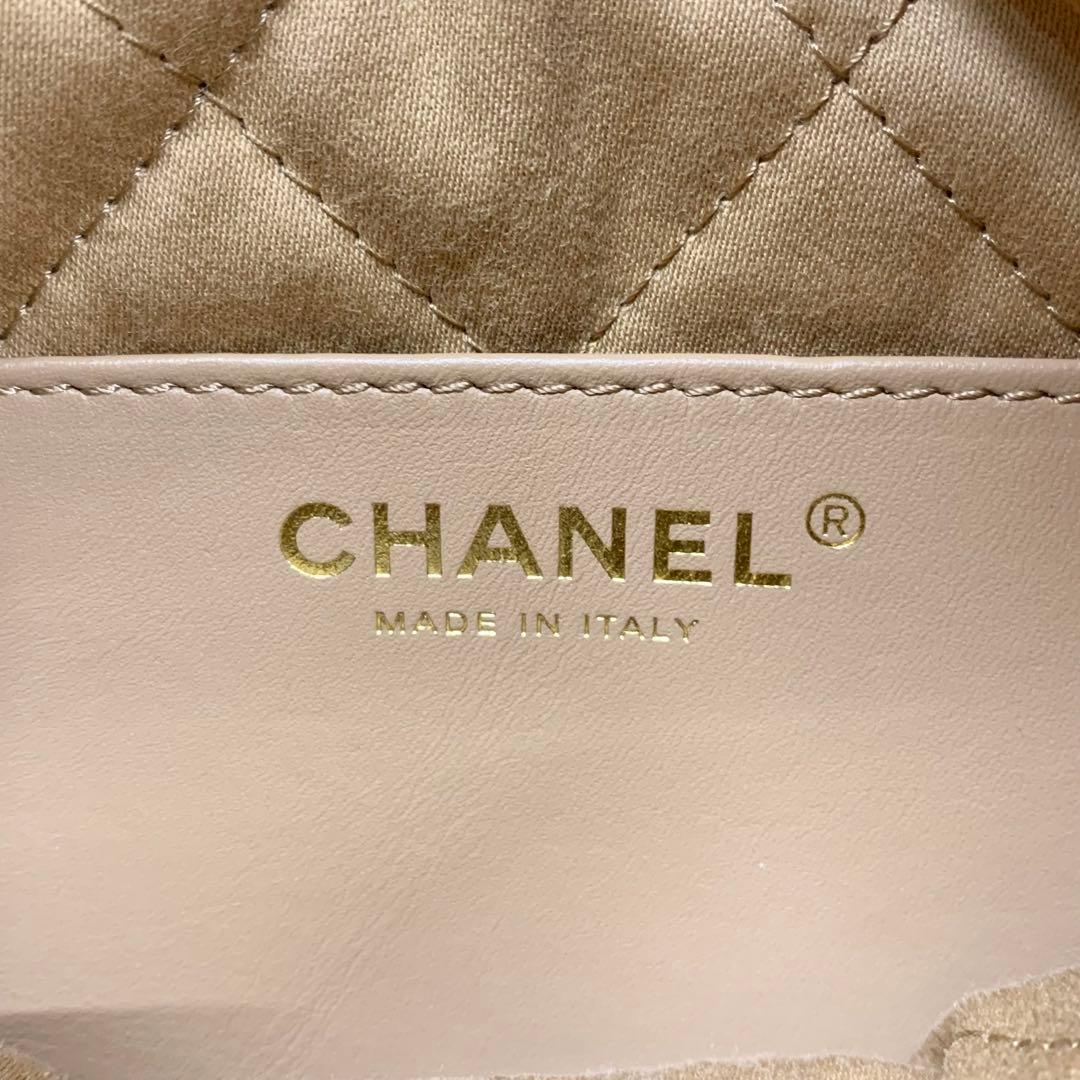 Chanel 22 Mini Logo Chain Shoulder Bag — view 8
