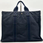 Hermes Deauville MM Navy Canvas Briefcase Business — view 2