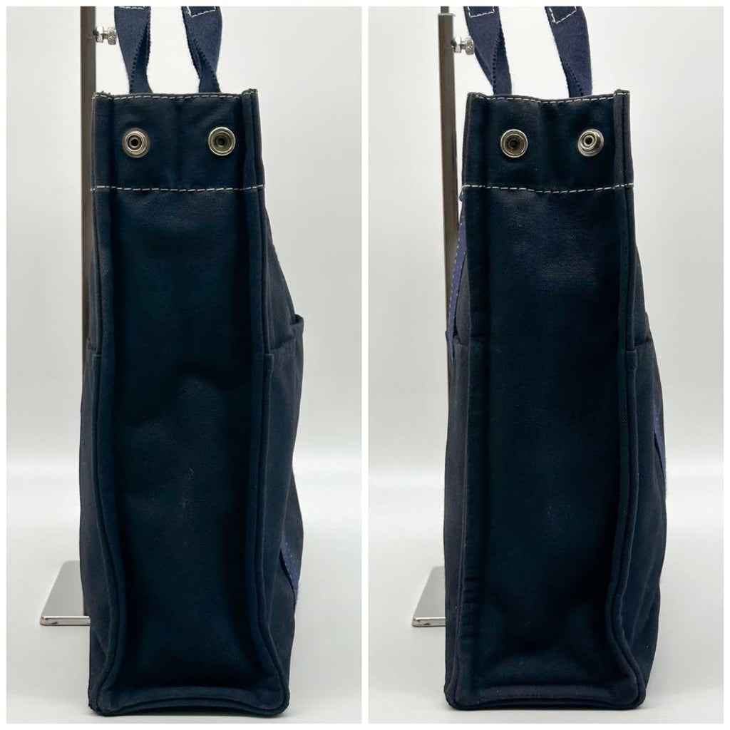 Hermes Deauville MM Navy Canvas Briefcase Business — view 4