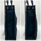 Hermes Deauville MM Navy Canvas Briefcase Business — view 4