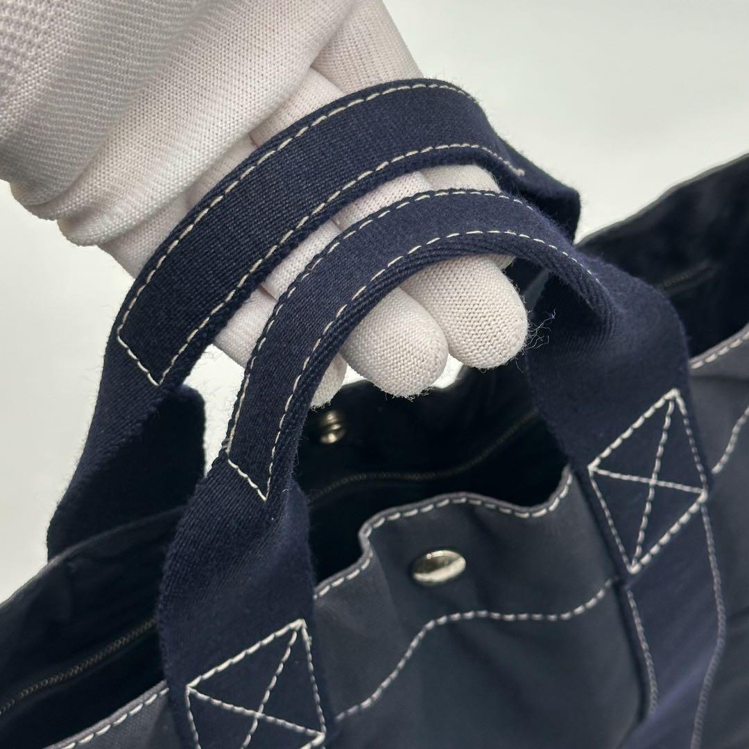Hermes Deauville MM Navy Canvas Briefcase Business — view 7