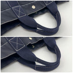 Hermes Deauville MM Navy Canvas Briefcase Business — view 8