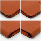 Hermes Dogon GM Duo Taurillon Clemence Orange Bifold Wallet — view 5