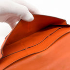 Hermes Dogon GM Duo Taurillon Clemence Orange Bifold Wallet — view 8