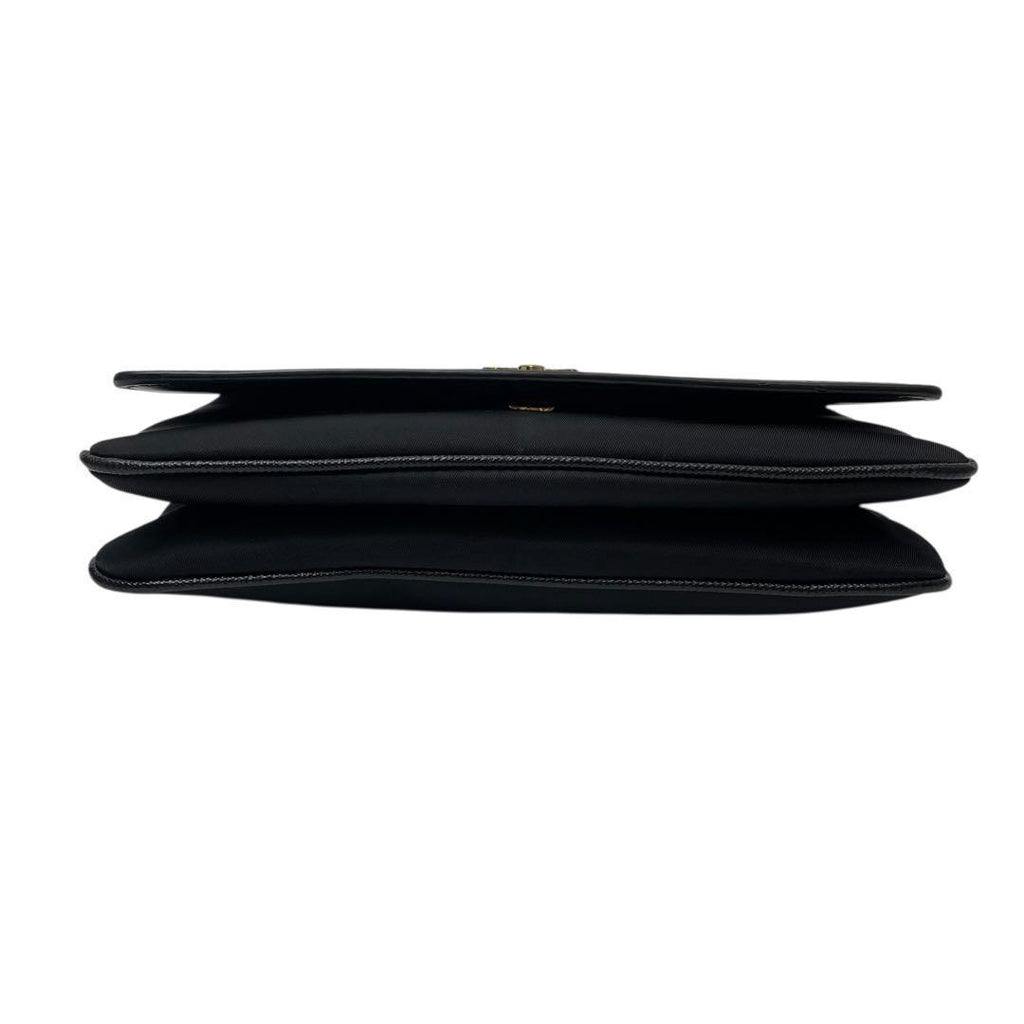 Prada Saffiano Nylon Leather Chain Shoulder Bag Black — view 5