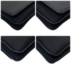 Prada Saffiano Nylon Leather Chain Shoulder Bag Black — view 6
