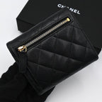 Chanel Quilted CC Logo Trifold Wallet Compact Classic Black — view 2