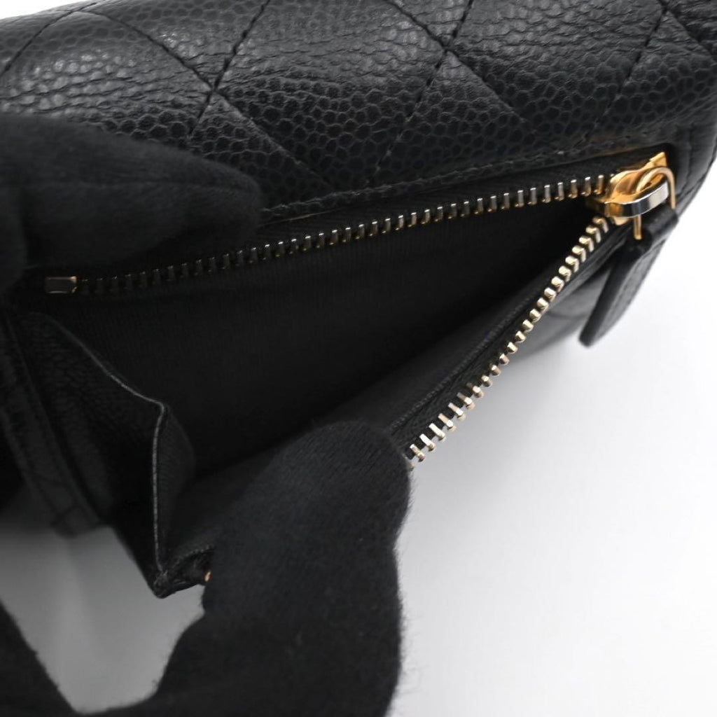 Chanel Quilted CC Logo Trifold Wallet Compact Classic Black — view 5