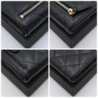 Chanel Quilted CC Logo Trifold Wallet Compact Classic Black — view 8