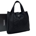 Chanel Nylon CC Logo Hand Tote Black