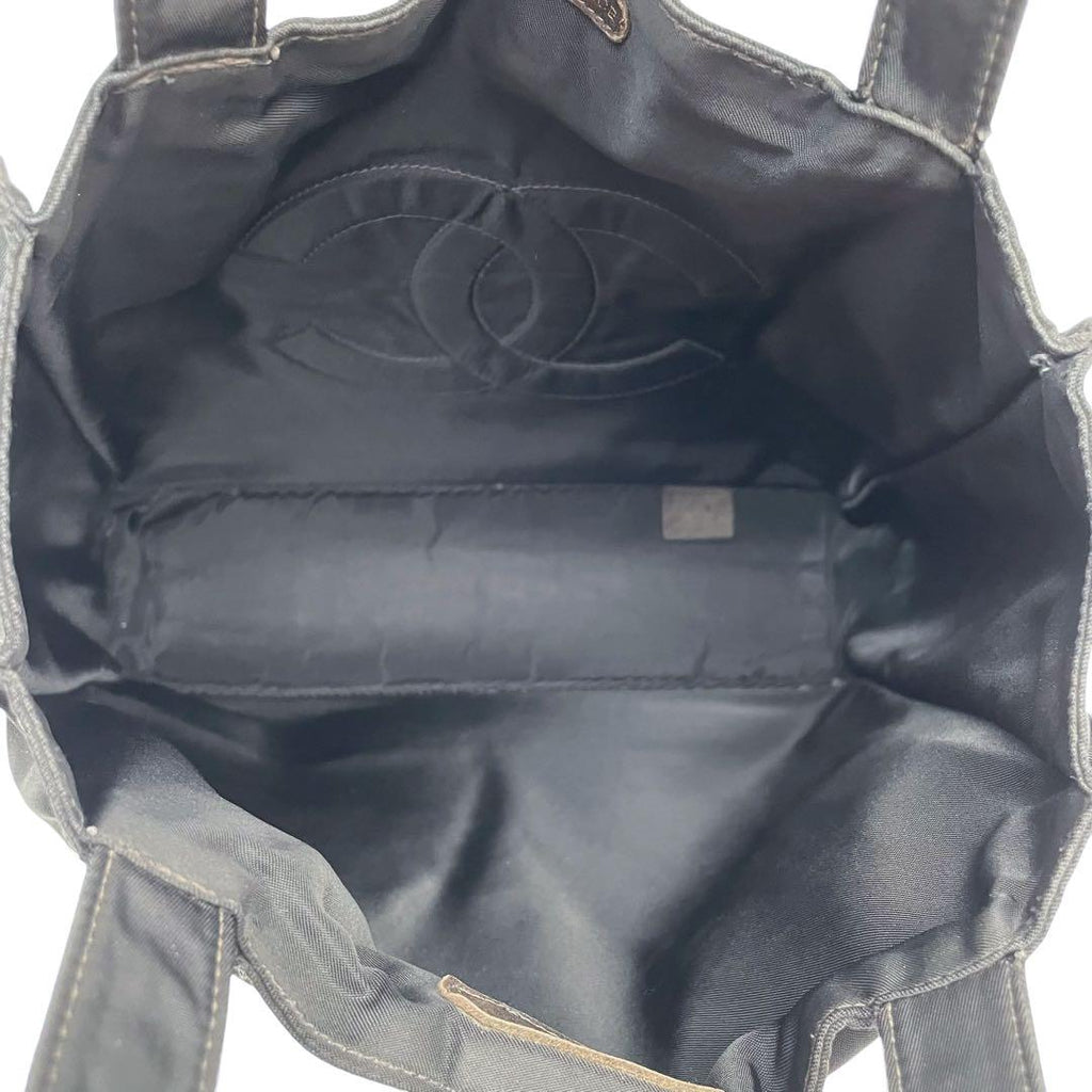 Chanel Nylon CC Logo Hand Tote Black — view 7