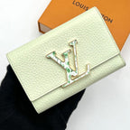 Louis Vuitton Taurillon Capucines Compact Green Trifold Wallet