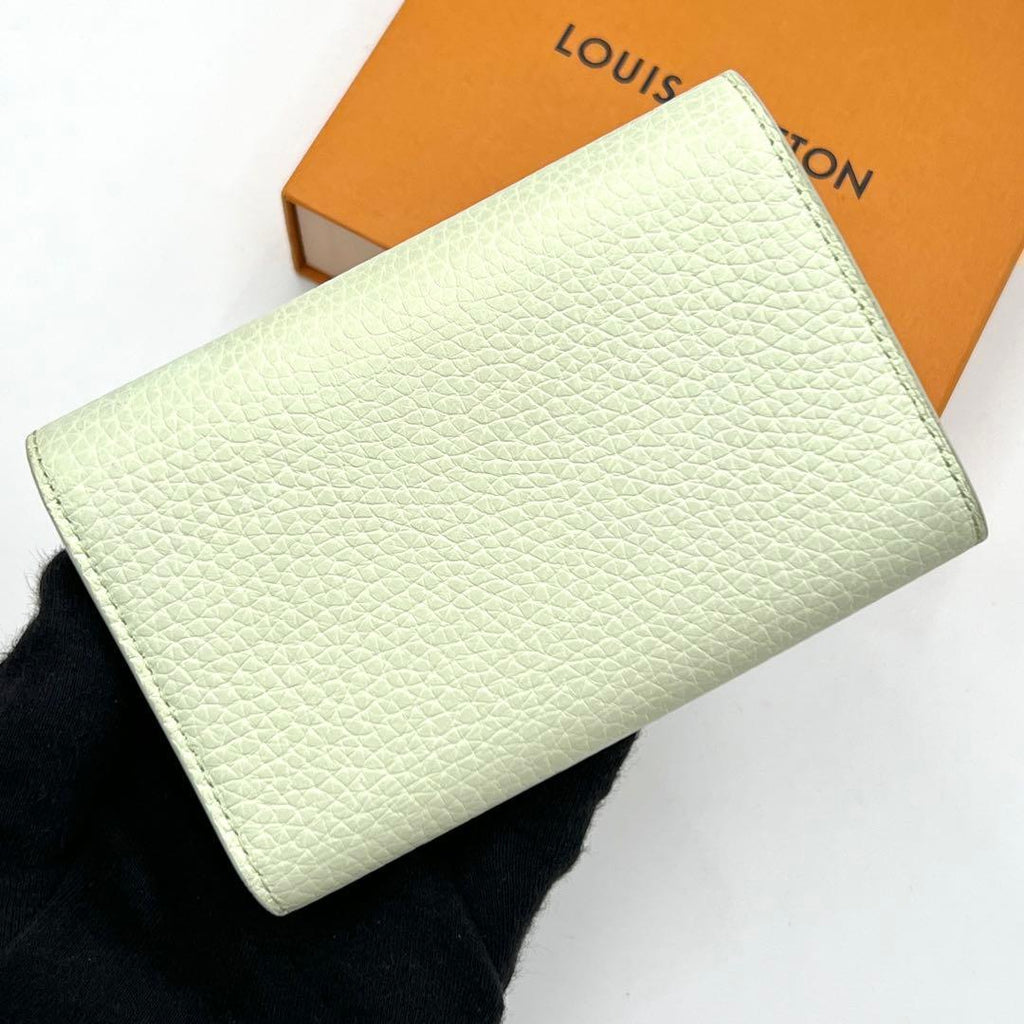 Louis Vuitton Taurillon Capucines Compact Green Trifold Wallet — view 2