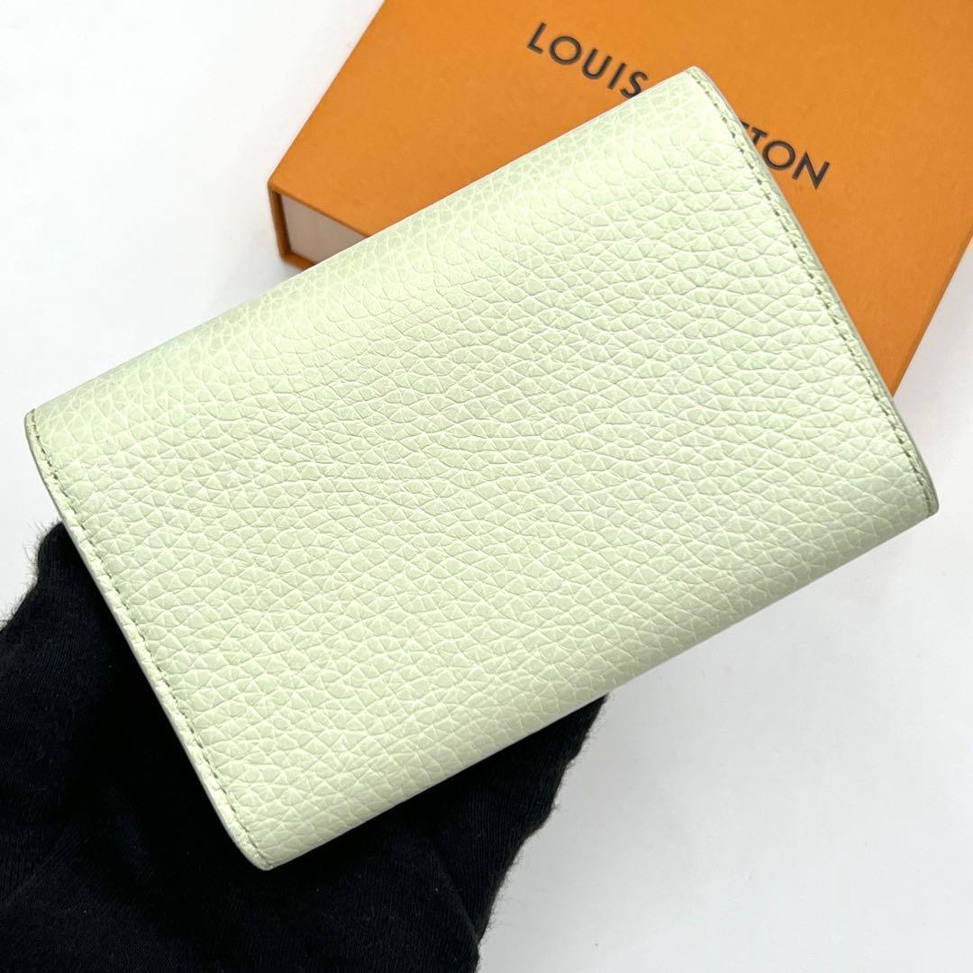Louis Vuitton Taurillon Capucines Compact Green Trifold Wallet — view 2