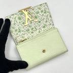Louis Vuitton Taurillon Capucines Compact Green Trifold Wallet — view 3