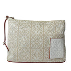 Loewe Anagram Clutch Pouch Beige White — view 2
