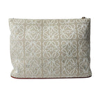 Loewe Anagram Clutch Pouch Beige White — view 3